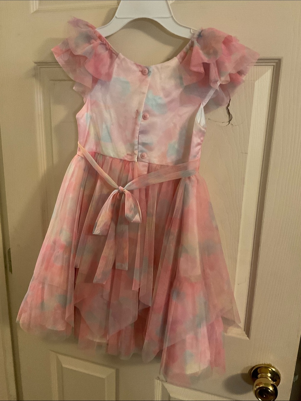Jona Michelle Pastel Pink and Multicolor Iridescent Tulle Dress Princess Size 6 - Picture 4 of 9